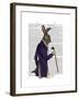 Hare in Purple Coat-Fab Funky-Framed Art Print