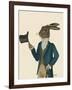 Hare in Turquoise Coat-Fab Funky-Framed Art Print