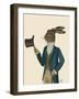 Hare in Turquoise Coat-Fab Funky-Framed Art Print