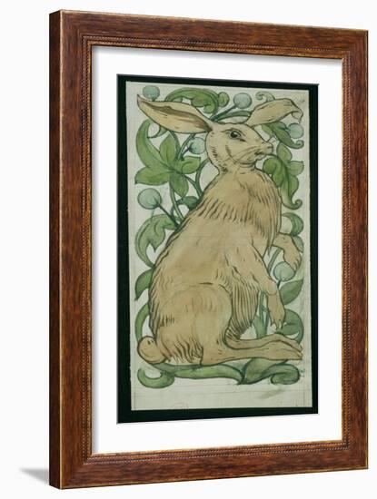 Hare (W/C on Paper)-William De Morgan-Framed Giclee Print