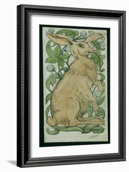 Hare (W/C on Paper)-William De Morgan-Framed Giclee Print