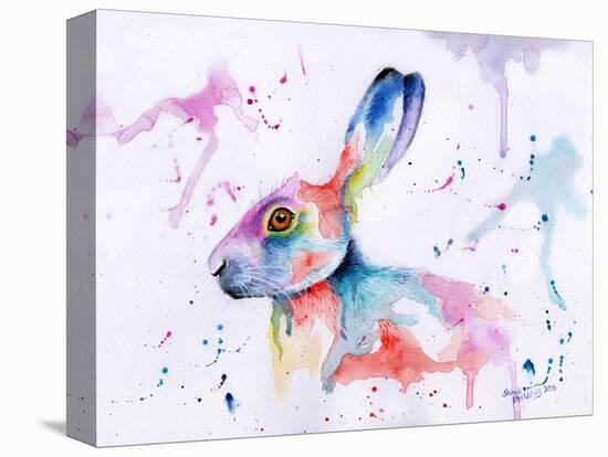 Hare Watercolour-Sarah Stribbling-Stretched Canvas