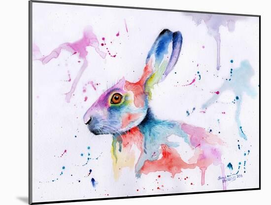 Hare Watercolour-Sarah Stribbling-Mounted Art Print