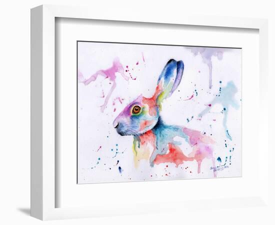 Hare Watercolour-Sarah Stribbling-Framed Art Print