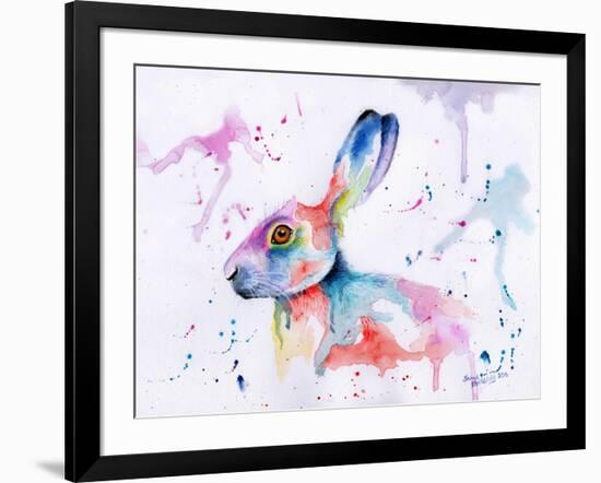 Hare Watercolour-Sarah Stribbling-Framed Art Print