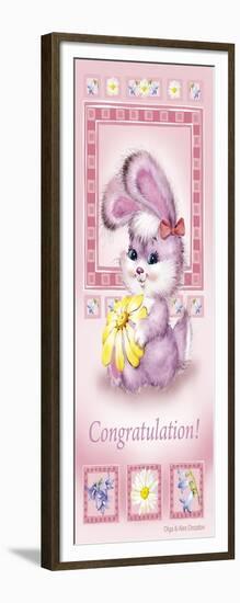 Hare with a flower-Olga And Alexey Drozdov-Framed Giclee Print
