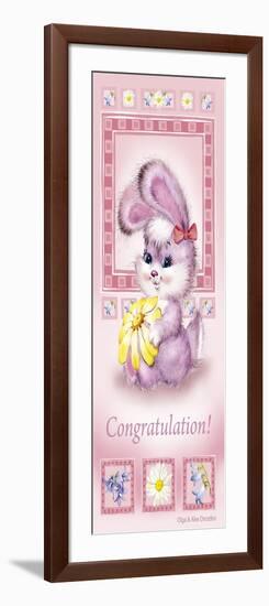 Hare with a flower-Olga And Alexey Drozdov-Framed Giclee Print