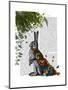 Hare with Butterfly Cloak-Fab Funky-Mounted Art Print