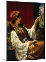 Harem Beauty holding a Bird-Jan Portielje-Mounted Giclee Print