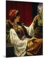 Harem Beauty holding a Bird-Jan Portielje-Mounted Giclee Print