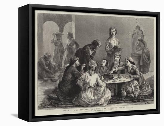Harem Life in Turkey, I, the Family of a Turkish Bey at Dinner-null-Framed Stretched Canvas