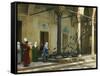 Harem Women Feeding Pigeons in a Courtyard-Jean Leon Gerome-Framed Stretched Canvas