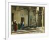 Harem Women Feeding Pigeons in a Courtyard-Jean Leon Gerome-Framed Giclee Print