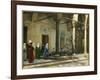 Harem Women Feeding Pigeons in a Courtyard-Jean Leon Gerome-Framed Giclee Print