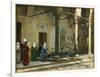 Harem Women Feeding Pigeons in a Courtyard-Jean Leon Gerome-Framed Giclee Print