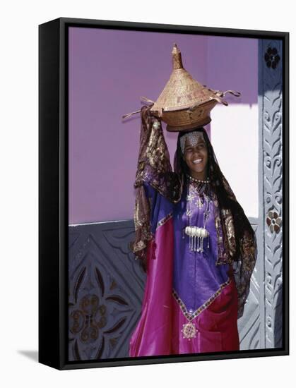 Harerge Province, Harar, an Harari Girl in Wedding Attire, Ethiopia-Nigel Pavitt-Framed Stretched Canvas