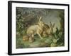 Hares and Leverets in a Rocky Lair-Johann Wenzel Peter-Framed Giclee Print