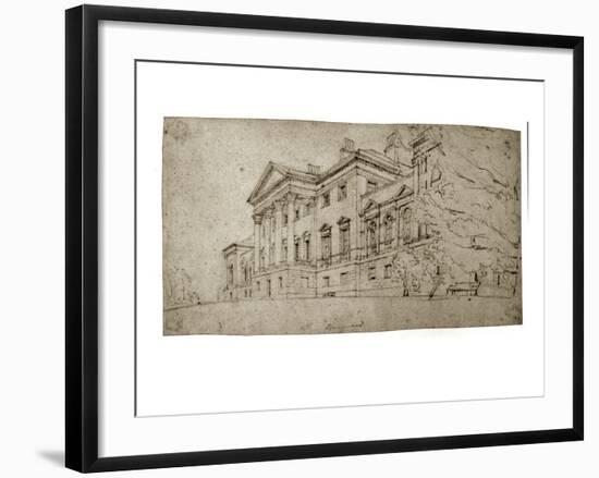 Harewood House, Yorkshire, C.1798 (Graphite on Textured Wove Paper)-Thomas Girtin-Framed Giclee Print