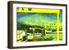 Harland & Wolff Cranes, Belfast, 2022 (Linoprint)-Charlotte Orr-Framed Giclee Print