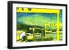 Harland & Wolff Cranes, Belfast, 2022 (Linoprint)-Charlotte Orr-Framed Giclee Print