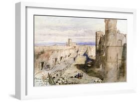 Harlech Castle from the Ramparts, 1850-John Gilbert-Framed Giclee Print