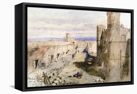 Harlech Castle from the Ramparts, 1850-John Gilbert-Framed Stretched Canvas