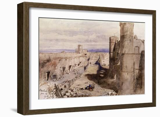Harlech Castle from the Ramparts, Wales, 1850-John Gilbert-Framed Giclee Print