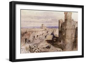 Harlech Castle from the Ramparts, Wales, 1850-John Gilbert-Framed Giclee Print