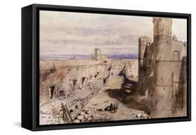 Harlech Castle from the Ramparts, Wales, 1850-John Gilbert-Framed Stretched Canvas