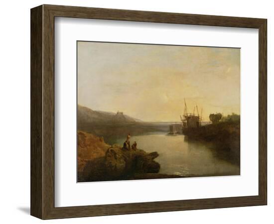 Harlech Castle, from Twgwyn Ferry, Summer's Evening Twilight-J. M. W. Turner-Framed Giclee Print