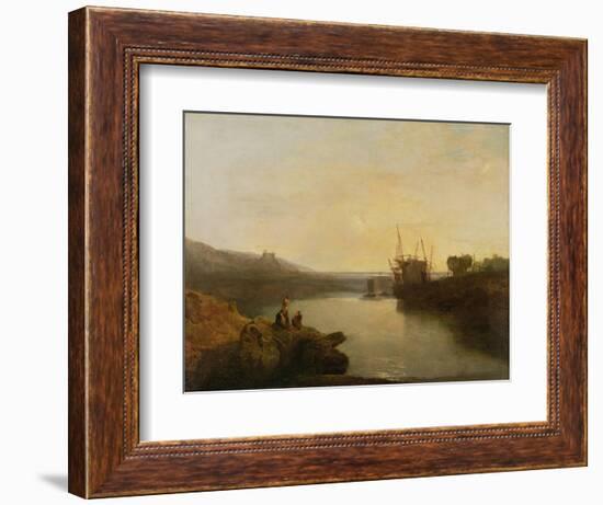 Harlech Castle, from Twgwyn Ferry, Summer's Evening Twilight-J. M. W. Turner-Framed Giclee Print