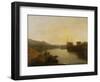 Harlech Castle, from Twgwyn Ferry, Summer's Evening Twilight-J. M. W. Turner-Framed Giclee Print