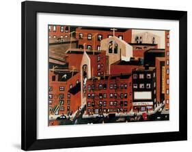 Harlem, 1942-Jacob Lawrence-Framed Art Print