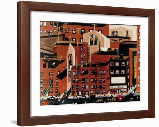 Harlem, 1942-Jacob Lawrence-Framed Art Print