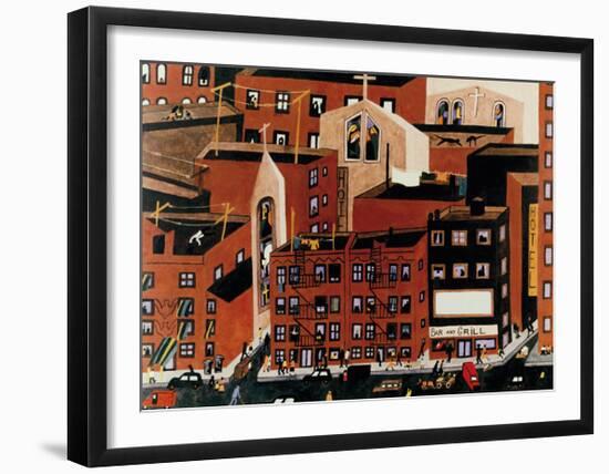 Harlem, 1942-Jacob Lawrence-Framed Giclee Print