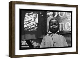 Harlem Newsboy-Gordon Parks-Framed Art Print