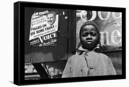 Harlem Newsboy-Gordon Parks-Framed Stretched Canvas