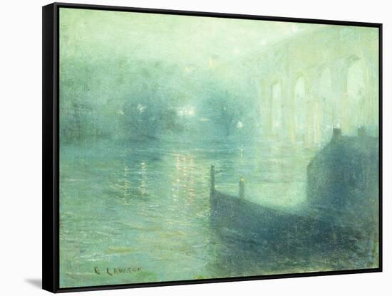 Harlem River at Night-Ernest Lawson-Framed Stretched Canvas