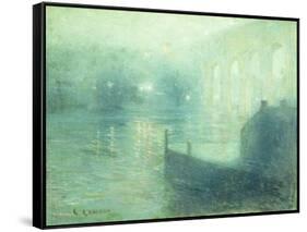 Harlem River at Night-Ernest Lawson-Framed Stretched Canvas