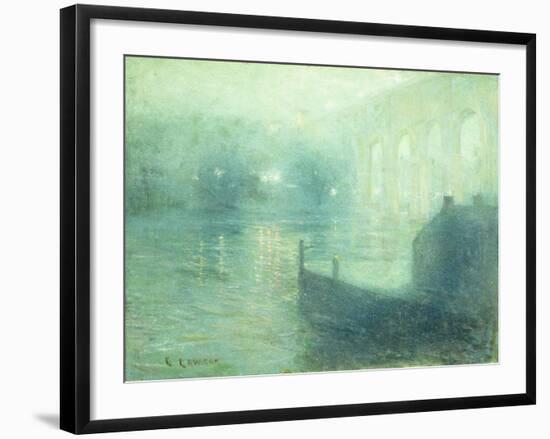 Harlem River at Night-Ernest Lawson-Framed Premium Giclee Print