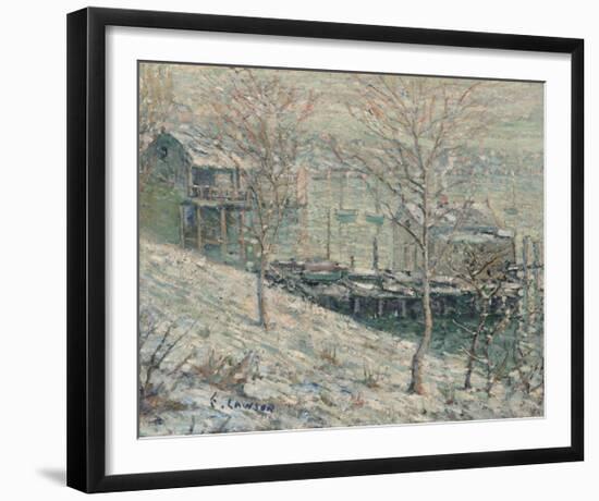 Harlem River Winter Scene-Ernest Lawson-Framed Premium Giclee Print