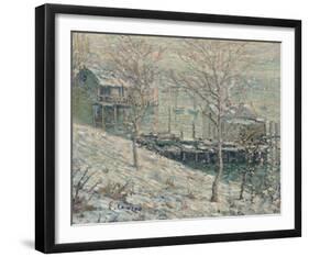 Harlem River Winter Scene-Ernest Lawson-Framed Premium Giclee Print