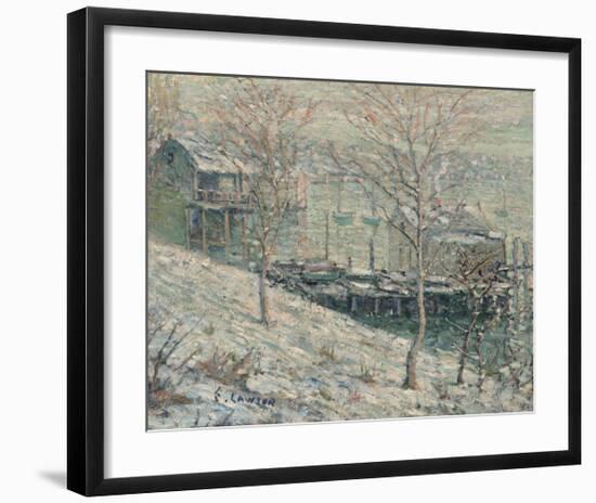 Harlem River Winter Scene-Ernest Lawson-Framed Premium Giclee Print