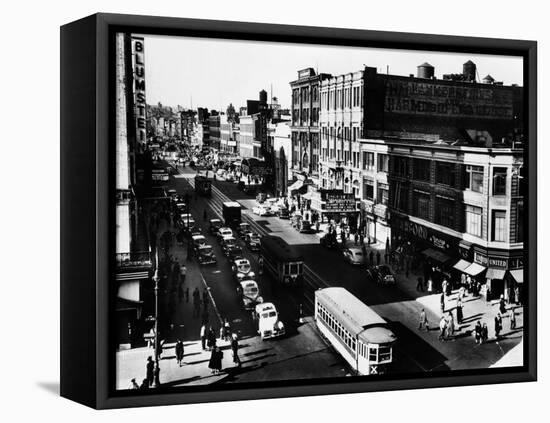 Harlem's Famous Thoroughfare, 125th Street in 1943-null-Framed Stretched Canvas