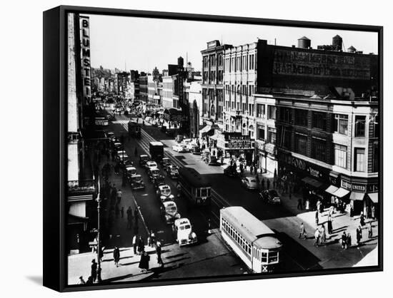 Harlem's Famous Thoroughfare, 125th Street in 1943-null-Framed Stretched Canvas