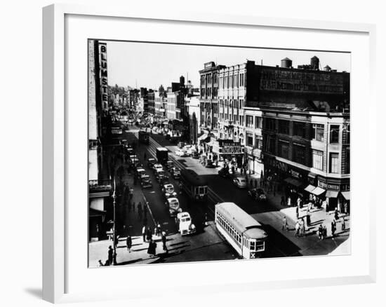 Harlem's Famous Thoroughfare, 125th Street in 1943-null-Framed Photo