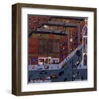 Harlem Street Scene, 1942-Jacob Lawrence-Framed Giclee Print