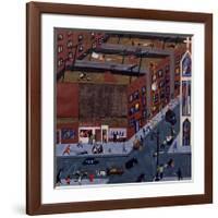 Harlem Street Scene, 1945-Jacob Lawrence-Framed Giclee Print