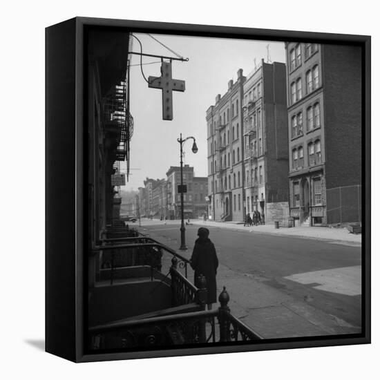 Harlem Street Scene. May 1943-null-Framed Stretched Canvas