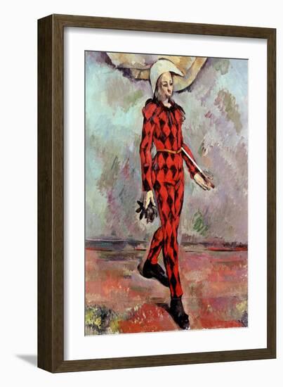 Harlequin, 1890-Paul Cézanne-Framed Giclee Print